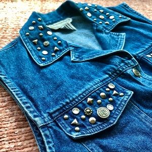 Studded Jean Vest